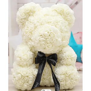 Cute artificial rose flower teddy bears gift box for home decor - Christmas Valentine's Day wedding day presents