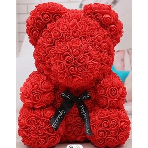 Cute artificial rose flower teddy bears gift box for home decor - Christmas Valentine's Day wedding day presents