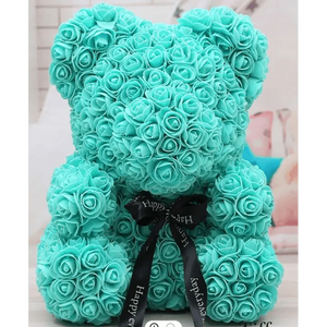 Cute artificial rose flower teddy bears gift box for home decor - Christmas Valentine's Day wedding day presents