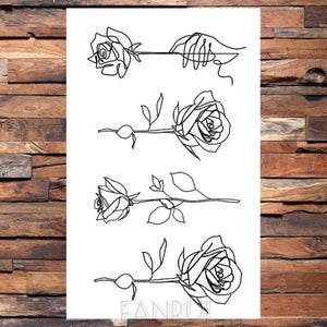 Cute Black Birds Temporary Waterproof Stickers Tattoo Flower Body Elegant Bird Butterfly Style For Womens