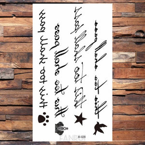 Cute Black Birds Temporary Waterproof Stickers Tattoo Flower Body Elegant Bird Butterfly Style For Womens