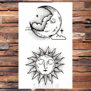Cute Black Birds Temporary Waterproof Stickers Tattoo Flower Body Elegant Bird Butterfly Style For Womens