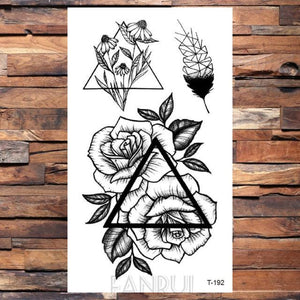 Cute Black Birds Temporary Waterproof Stickers Tattoo Flower Body Elegant Bird Butterfly Style For Womens