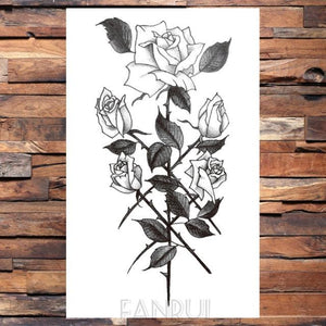 Cute Black Birds Temporary Waterproof Stickers Tattoo Flower Body Elegant Bird Butterfly Style For Womens