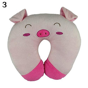 Cute Cartoon Animals U Shaped Pillow Travel Car Neck Rest Pillow Support Head Rest Cushion Panda Cat Bear Rabbit Pig Multi-Color Cartoon U Shaped Neck Pillow Comfortable Travel Pillow Inflatable Pillow Neck Pillow Lightweight Soft Pillows