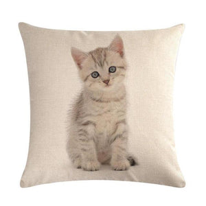 Cute Cat Sofa Decorative Cotton Linen Cushion Cover Pillow Cases Square Pillow Covers Cat Cotton Linen Decorative Cushion Covers For Home Throw Pillow Home Decor Pillowcover 45x45CM