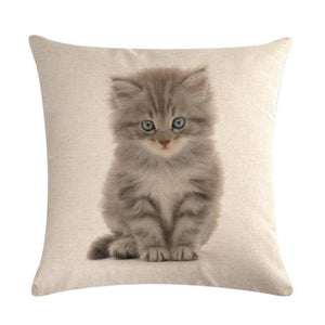 Cute Cat Sofa Decorative Cotton Linen Cushion Cover Pillow Cases Square Pillow Covers Cat Cotton Linen Decorative Cushion Covers For Home Throw Pillow Home Decor Pillowcover 45x45CM