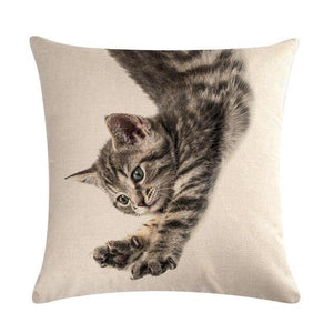 Cute Cat Sofa Decorative Cotton Linen Cushion Cover Pillow Cases Square Pillow Covers Cat Cotton Linen Decorative Cushion Covers For Home Throw Pillow Home Decor Pillowcover 45x45CM