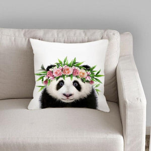 Cute Decorative Pillow Case Cover Grey Rabbit Isolated On A White Background Bunny Tail Back Soft Linen Pillow Case For Decorative Bedroom Case Cushion Covers Home Throw Pillows Flower Pillow Case Rabbit Sofa Animal Cushion Cover 45X45CM