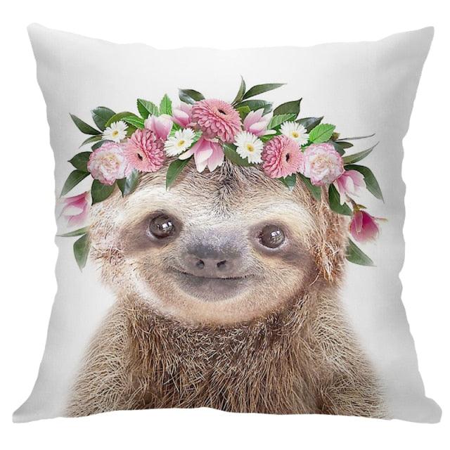 Cute Decorative Pillow Case Cover Grey Rabbit Isolated On A White Background Bunny Tail Back Soft Linen Pillow Case For Decorative Bedroom Case Cushion Covers Home Throw Pillows Flower Pillow Case Rabbit Sofa Animal Cushion Cover 45X45CM