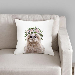 Cute Decorative Pillow Case Cover Grey Rabbit Isolated On A White Background Bunny Tail Back Soft Linen Pillow Case For Decorative Bedroom Case Cushion Covers Home Throw Pillows Flower Pillow Case Rabbit Sofa Animal Cushion Cover 45X45CM