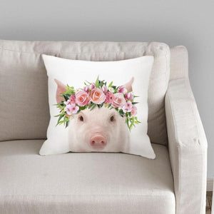 Cute Decorative Pillow Case Cover Grey Rabbit Isolated On A White Background Bunny Tail Back Soft Linen Pillow Case For Decorative Bedroom Case Cushion Covers Home Throw Pillows Flower Pillow Case Rabbit Sofa Animal Cushion Cover 45X45CM