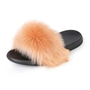 Cute Fluffy Ladies Indoor Warm Slippers Furry Luxury Flip Flops   Women's Fashion Flat Soft Flip Flops