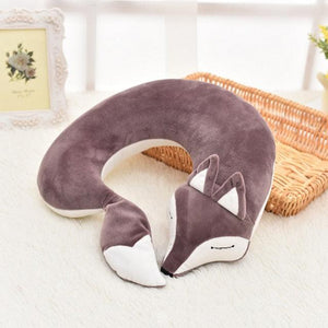 Cute Fox Animal Cotton Plush U Shape Neck Pillow Travel Car Home Pillow Nap Animal Pillow Health Care with Eye Mask Cute Fox U Shaped Neck Pillow for Car Airplane Traveling ,Animal Plush Stuffed Travel Pillow Travel Pillows Cartoon Planes Fox Animal