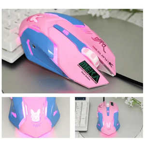 Cute Gaming USB Wired Mouse Girls Pink Computer Professional 2400 DPI Mouse Colorful Silent Mouse For PC