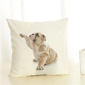 Cute Pet Dog Printed Cushion Cover Linen Pillow Cover Decorative Throw Pillow Cover For Sofa Chair Home