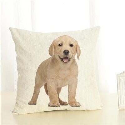 Cute Pet Dog Printed Cushion Cover Linen Pillow Cover Decorative Throw Pillow Cover For Sofa Chair Home