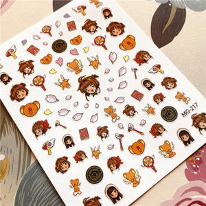 Cute rabbit Cute cat  Japanese Justice Girl 3D Back Glue Nail Sticker Nail Decoration Nail Art Nail Ornament Self Adhesive Nail Decals for Nail Art Decoration Including Hearts Stars Letters Bowknot Leaves Flowers Plants Fruits Butterflies for Woman