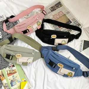 Cute Solid Color Fanny Pack For Girls Trendy Crossbody Chest Bag Belt Waist Packs Workout Traveling Dog Walking Casual Fashion Outdoor Waist Pack Bag Cool Fanny Packs