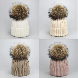 Cute Winter Warm Comfortable Cap Detachable Pom Pom Autumn Super Soft Fashionable Caps For Adults And Kids
