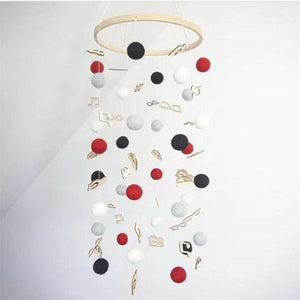 Cute Wool Ball Wind Chimes Newborn Baby Bed Bell Dream Catcher String Pendant Kids Room Decoration Wooden Wind Chime Bed Bell Nursery Crib Bed Bell Baby Bedroom Ceiling Wooden Beads Wind Chime Wall Hanging Ornament