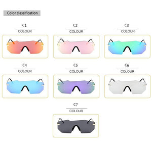 Cycling Glasseses Sports Sunglasses UV400 Protection Baseball Fishing Ski Running Go Unisex Polarized Rectangle Shape Sunglasses For Men & Women Retro Shape Mirror Frameless Glasses