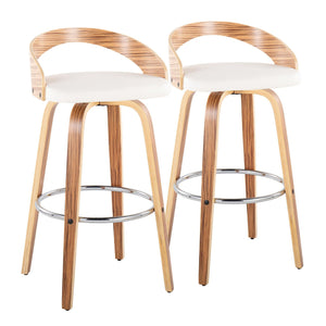 Grotto - Contemporary Fixed Height Barstool With Swivel With Round Footrest (Set of 2) by Couch.com