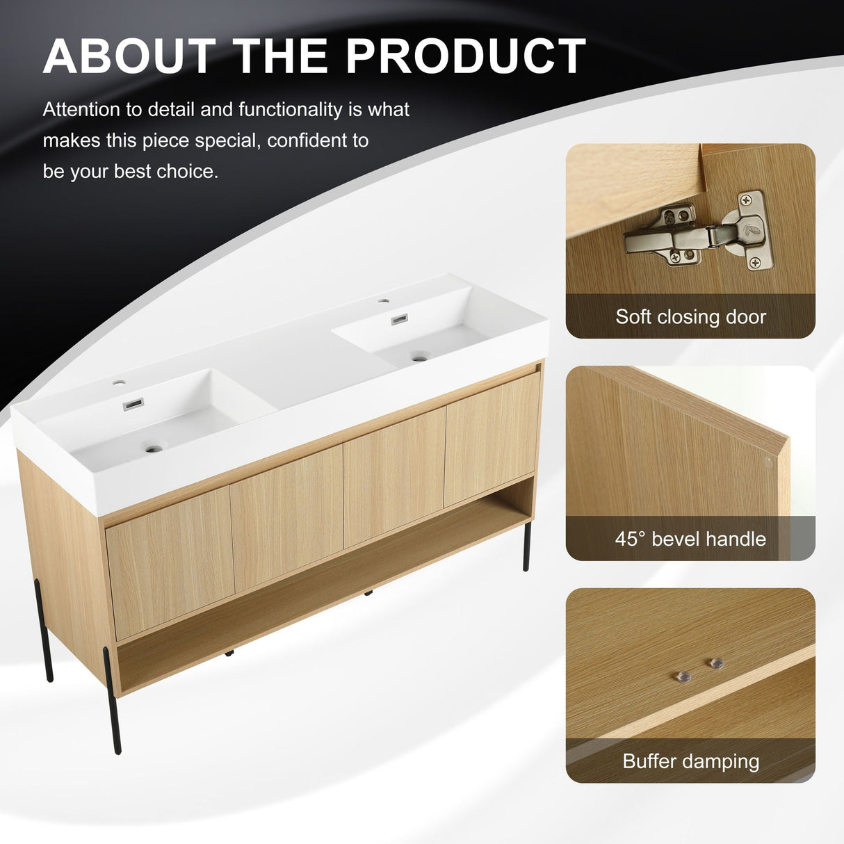 Modern Bathroom Vanity Combo With Single Resin Sink And Storage Cabinet by Couch.com