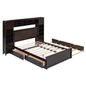 Bed With All In One Cabinet, Shelf And Sockets, Trundle by Couch.com
