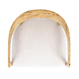 Madrid - Burl Barrel Accent Arm Chair - Seashell White by Couch.com