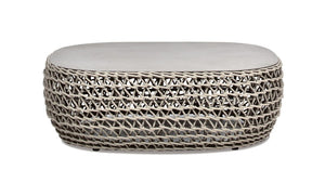 Willow - Oval Woven Patio Coffee Table, Wicker Frame by Couch.com
