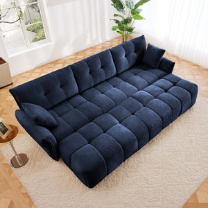 Elegant Sofa Set With Ottoman And Pillows, Textured Chenille, High Resilience Cushions by Couch.com