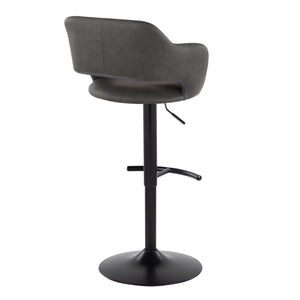 Margarite - Contemporary Adjustable Barstool With Swivel With Rounded T Footrest (Set of 2) by Couch.com