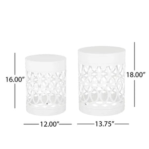 Outdoor Metal Set of 2 End Tables