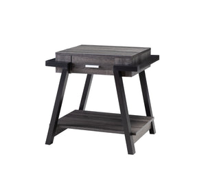 Home End Table With Drawer, Side Table With Storage Shelf - Distressed Gray / Black by Couch.com