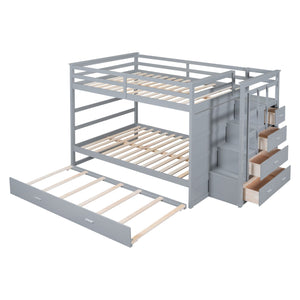 Bunk Bed With Twin Size Trundle And Staircase by Couch.com
