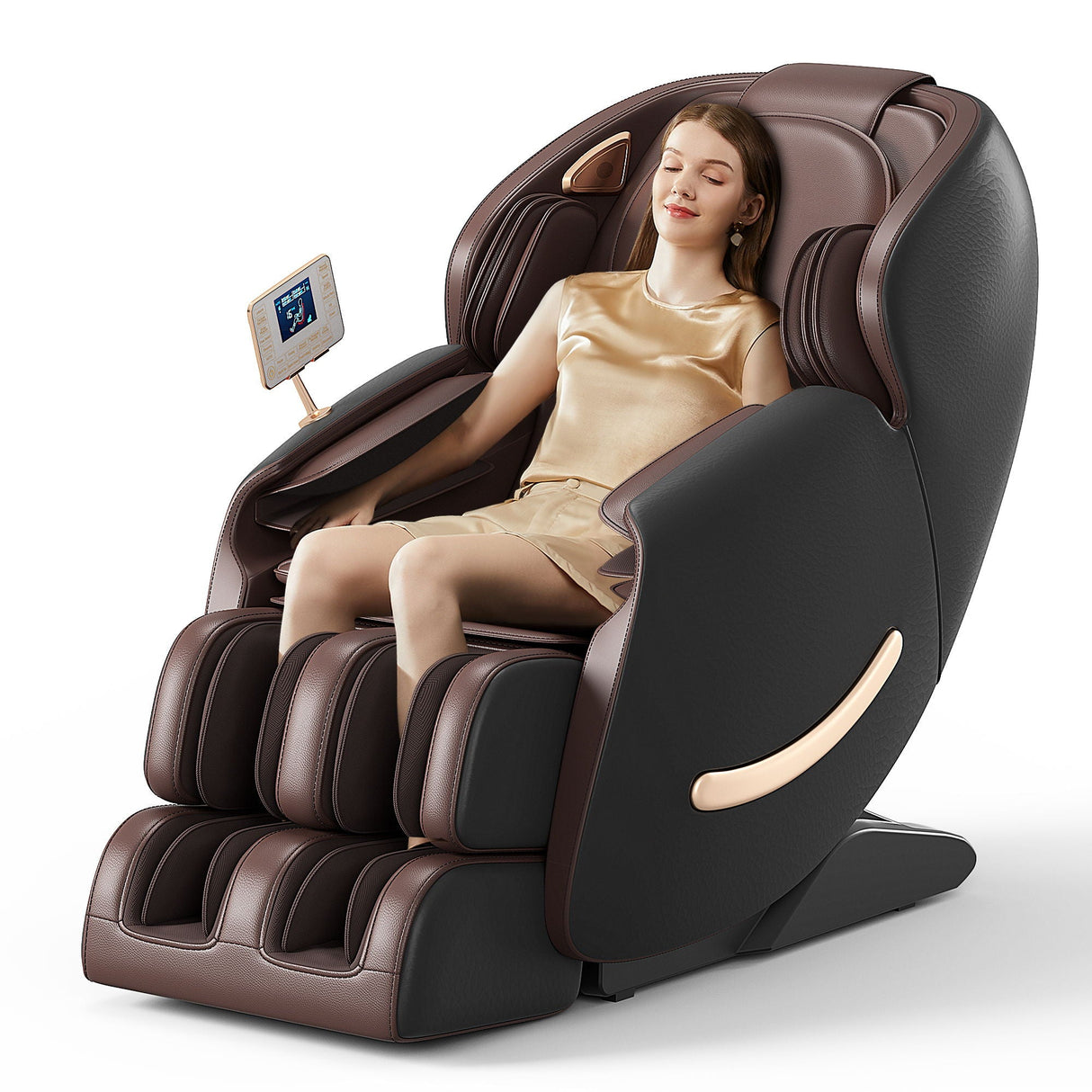 Deluxe - Massage Chair, Full Body Zero Gravity Recliner With Ai Voice Control, Sl Track, Bluetooth, Foot Rollers, Airbags, Heating - Black by Couch.com