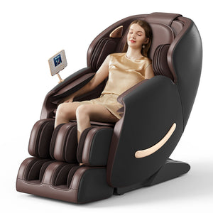 Deluxe - Massage Chair, Full Body Zero Gravity Recliner With Ai Voice Control, Sl Track, Bluetooth, Foot Rollers, Airbags, Heating - Black by Couch.com