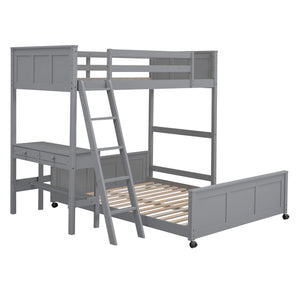Full Over Full Bunk Bed With Desk by Couch.com