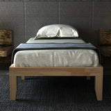 Twin Size 14 Inch Wooden Slats Bed Mattress Frame-Brown