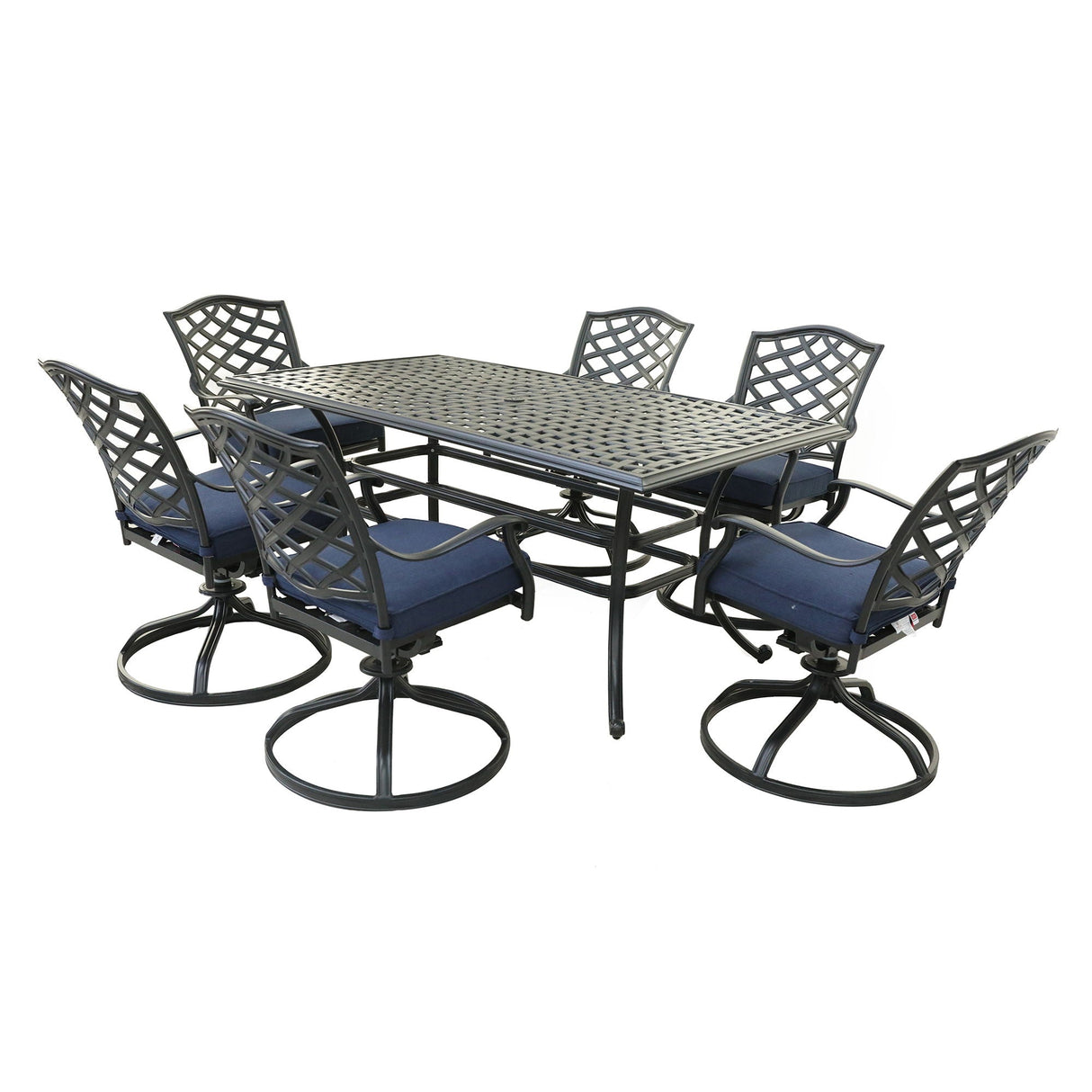 Rectangular Aluminum Dining Set With Cushions by Couch.com