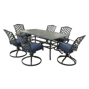 Rectangular Aluminum Dining Set With Cushions by Couch.com
