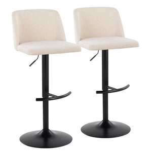 Toriano - Contemporary Adjustable Bar Stool With Rounded T Footrest (Set of 2) by Couch.com