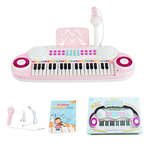 Multifunctional 37 Electric Keyboard Piano with Microphone-Blue