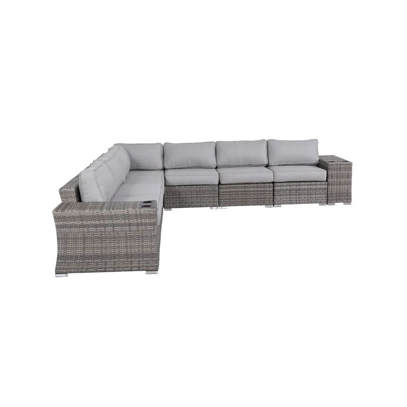 Rattan Sectional Sofa Set With Cushions by Couch.com