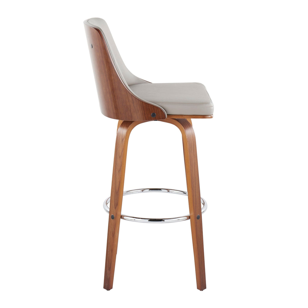 Gianna - Mid Century Modern Fixed Height Barstool With Swivel With Round Footrest (Set of 2) by Couch.com