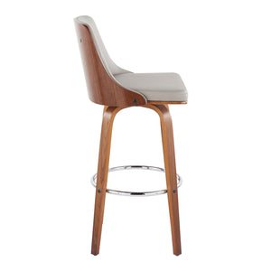 Gianna - Mid Century Modern Fixed Height Barstool With Swivel With Round Footrest (Set of 2) by Couch.com