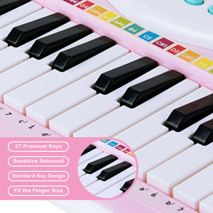 Multifunctional 37 Electric Keyboard Piano with Microphone-Blue