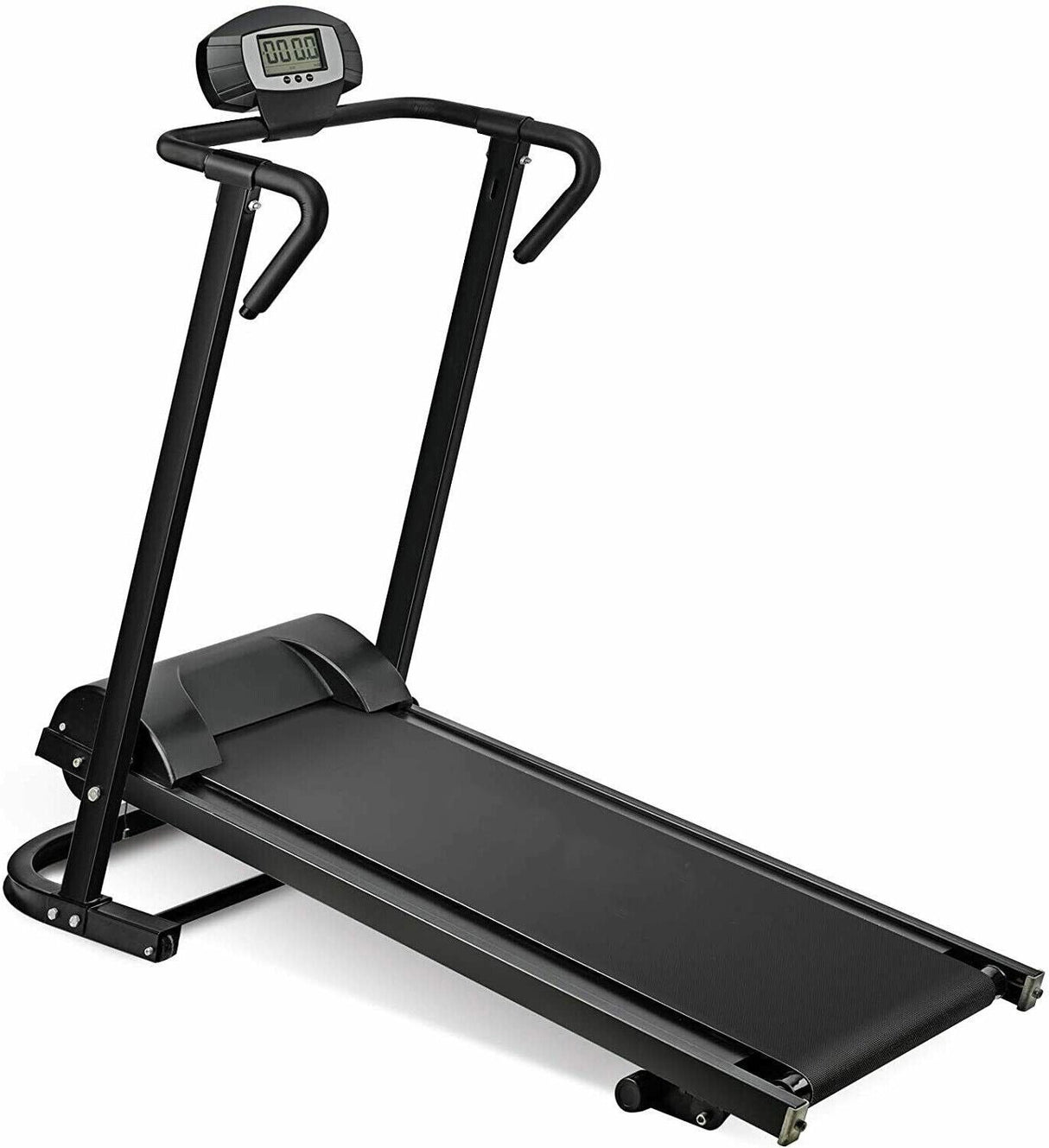 Folding Manual Walking Treadmill, Non-Electric Treadmill With Armrests And Lcd Display, Suitable For Aerobic Sport Fitness Equipment In Home Gym, Office, Apartment - Black by Couch.com