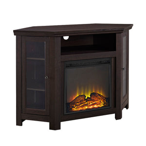 Classic Glass Door Fireplace TV Stand For TVs Up To 55" - Espresso by Couch.com